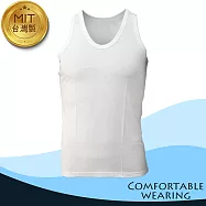 【COMFORTABLE WEARING】MIT-純棉圓領背心-白色 2XL 白
