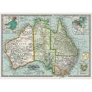 美國 Cavallini & Co. wrap 包裝紙/海報 澳洲地圖