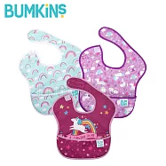 【Bumkins】防水圍兜兜(三件組) 彩虹小馬