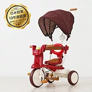 【親子良品】日本iimo 第二代摺疊三輪車(遮陽防曬升級款) - 紅色