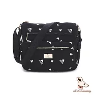 B.S.D.S冰山袋鼠 - 勾心紅妝 - 甜美刺繡多夾層斜背包【G069K】 心型粉