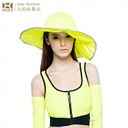 【HOII后益】荷葉邊花瓣帽-大 ★黃光 (UPF50+抗UV防曬涼感先進光學機能布)