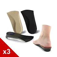 糊塗鞋匠 優質鞋材 B41 PU增高半墊1.5cm 3雙 A02黑色