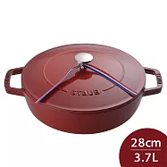 Staub 水滴形多功能鑄鐵燉鍋 28cm 3.7L 櫻桃紅 鑄鐵鍋 湯鍋 (電磁爐 IH爐可用)