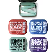 【美國GoSili鉑金矽膠】單支吸管隨行口袋組 ❚20cm❚4色組 (環保吸管 矽膠吸管 總代理公司貨)