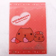 Kapibarasan 水豚君愛心印花雙開A4文件夾/(二款)