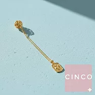 CINCO 葡萄牙精品 Aimee necklace 跳動之心 925純銀鑲24K金硬幣項鍊 滑球可調式