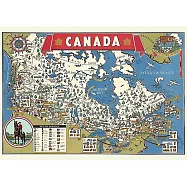 美國 Cavallini & Co. wrap 包裝紙/海報 加拿大地圖
