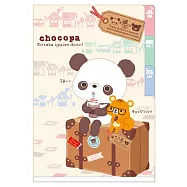 San-X 巧克貓熊行李箱系列三層分頁A6文件夾