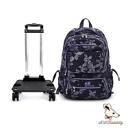 B.S.D.S冰山袋鼠 - 楓糖瑪芝 - 輕旅大容量拉桿後背包【B-24-BF】 花繪風