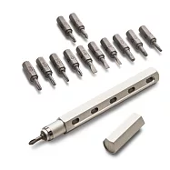 Tool Pen 工具筆 附18個螺絲起子頭-雪白銀