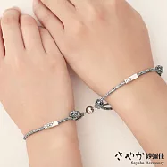 【Sayaka紗彌佳】緊緊相依磁扣編織繩造型情侶手鍊 -男款