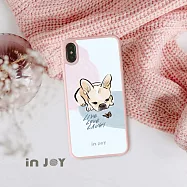 INJOYmall for iPhone 11 Pro 融化法鬥 耐撞擊磨砂邊框手機殼 A / 粉邊