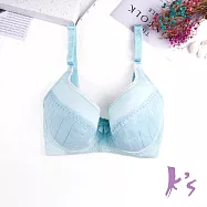 【K’s 凱恩絲】有氧蠶絲簡約小資女美胸藍色內衣B46031款34/75E藍色