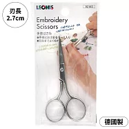 日本LEONIS專業超細尖頭刃先刺繡剪刀全不鏽鋼小剪刀92160(附可跟手帳本用的保護套;德國製)