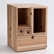 台灣製造感溫手作部屋柳杉實木日式風落沙道貓廁所ua10031(放貓砂盆易清潔)