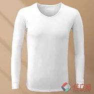 3M-佳立適-升溫蓄熱保暖衣-無染系列(奈納鍺)-男V領 L 白