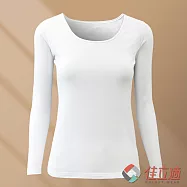 3M-佳立適-升溫蓄熱保暖衣-無染系列(奈納鍺)-女U領 S 白
