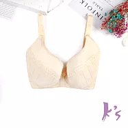 【K’s 凱恩絲】有氧蠶絲簡約小資女美胸膚色內衣B4603款36/80B膚色