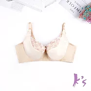 【K’s 凱恩絲】有氧蠶絲白御花園光緞調整型膚色內衣B53款36/80E膚色