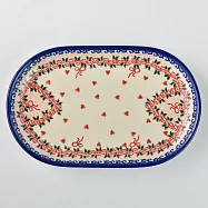 波蘭陶 六月新娘系列 橢圓盤 24cm 波蘭手工製