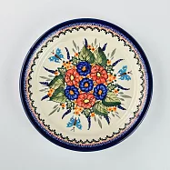 波蘭陶 夢蝶游春系列 圓形餐盤 25cm 波蘭手工製
