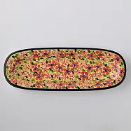 波蘭陶 繁花艷野系列 長方形餐盤 13X37cm 波蘭手工製