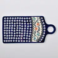 波蘭陶 典雅花團系列 長方形呈菜盤 14.3x28.5cm 波蘭手工製