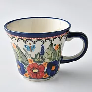波蘭陶 夢蝶游春系列 寬口茶杯 240 ml 波蘭手工製