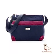 B.S.D.S冰山袋鼠 - 雙色聖代 - 玩色實搭多層百搭斜背包【F2503-BP】 藏青莓