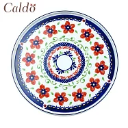 【Caldo卡朵生活】天堂花園波蘭陶9吋骨瓷盤 紅花