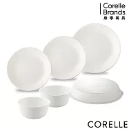 【美國康寧 CORELLE】經典純白 獨家6件式餐盤組-F17