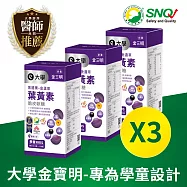 大學金三明 3盒組 金寶明(學童)-黑醋栗+葉黃素(120粒)*3