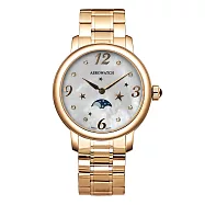 AEROWATCH 愛羅錶 珍珠母貝月相瑞士製石英錶/43938 RO09 M