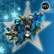 摩達客 台灣製聖誕裝飾五角星手工藝術掛飾壁飾(藍銀色系)