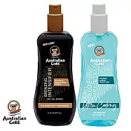 Australian Gold金色澳洲【助曬保養組】強效黝黑助曬油+沁涼蘆薈曬傷急救凝膠