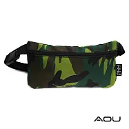 AOU 台灣製 YKK扣具 斜肩包 防盜貼身腰包 旅行腰包 旅遊腰包 運動腰包 隱形腰包 防竊 防搶03-021迷彩綠