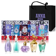 ANNA SUI安娜蘇 插畫女孩迷你小香禮盒(5mlX4+4mlX1)[幸運精靈+ 許願精靈+獨角獸+美人魚+紫蝶戀][附提袋]-公司貨