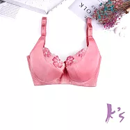 【K’s 凱恩絲】有氧蠶絲粉漾花邊透氣粉桔色內衣B33款34/75C粉桔色