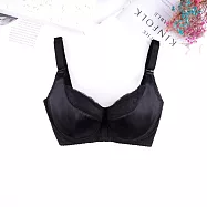 【K’s 凱恩絲】有氧蠶絲黑夜緹花包覆黑色內衣B67款32/70E黑色