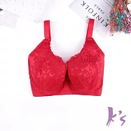 【K’s 凱恩絲】有氧蠶絲幸運花刺繡包覆機能紅色內衣B128款32/70A紅色