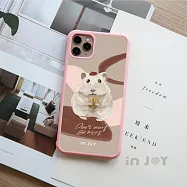 INJOYmall for iPhone XR 非你莫鼠 耐撞擊磨砂邊框手機殼 A / 粉邊