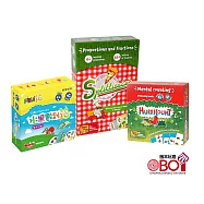 俄羅斯THE BRAINY BAND - 兒童數學桌遊 - 披薩家+數大小+水果數到10中文版 - 優惠三入套組(硬盒版)