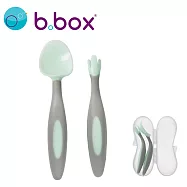 澳洲 b.box 專利湯匙叉子組- 馬卡龍綠