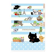 San-X 小襪貓貓朋友巴黎花園系列五層分頁A4文件夾