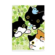 San-X 小襪貓貓朋友幸運草系列A4文件夾。花園唱歌