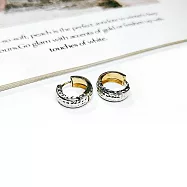 【Eli Jewelry】義大利進口正雙色14K金 歐美個性雙色精緻雕刻雙色14K金耳環 (附金飾保證卡 重0.48錢)