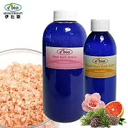 e’bio伊比歐 精油礦物泡澡浴鹽組 (玫瑰愛人500g+放鬆筋肉200g)