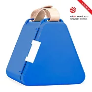 【丹麥Teebee Toybox】手提皮革攜帶式玩具箱(附贈160片積木) 德國紅點大獎藍色