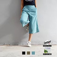 台灣製抗UV專利涼感纖維純色寬褲L湖水綠